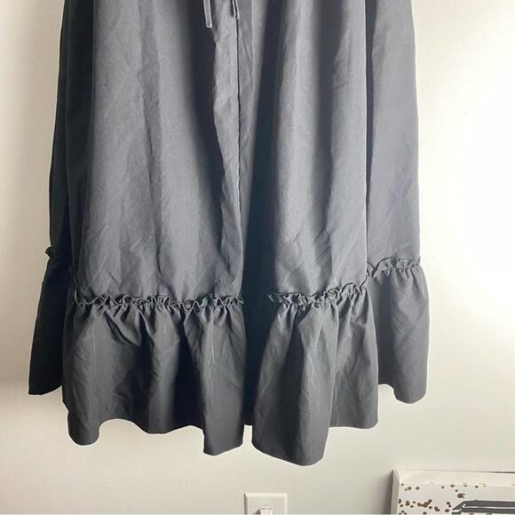 Boohoo Plus Drawstring Smocked Midi Dress Black US 16 - Picture 8 of 11